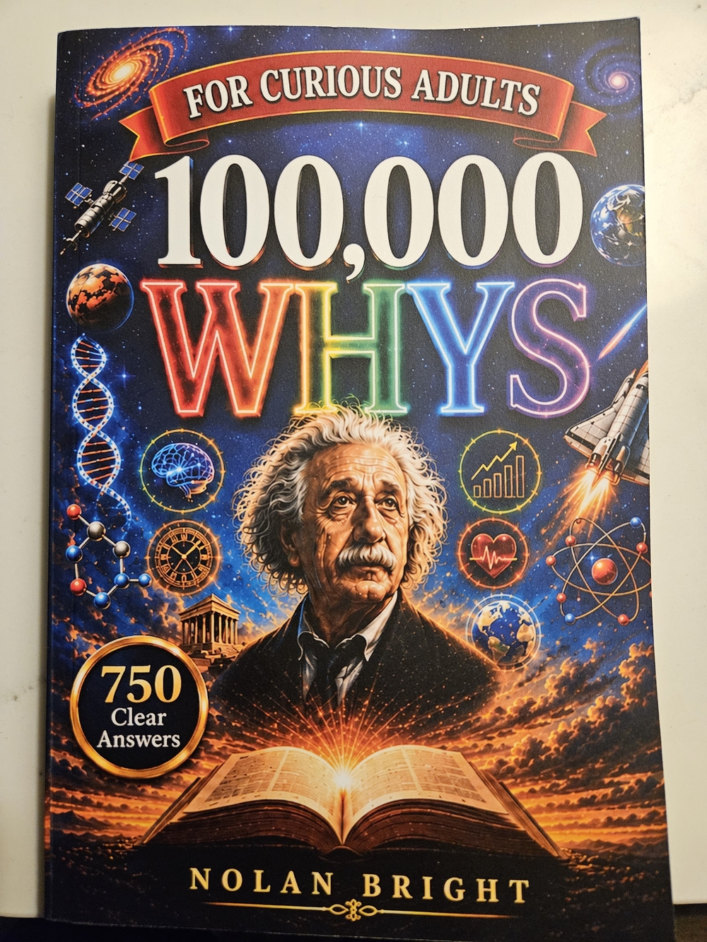 100,000 Whys by Nolan Bright — Colorful Science Cover